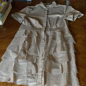 Khaki Ruffle Dress The Limited Women's Size 14